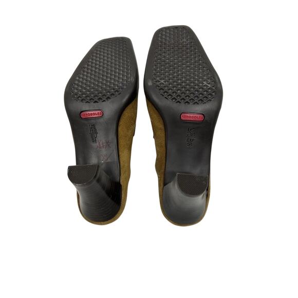 Aerosoles Cinch Worm Brown Suede Mules Women's Size 7.5M Slides Clogs Buckles - Picture 5 of 8